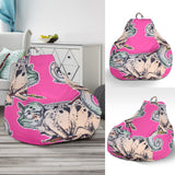 Chameleon Lizard Pattern Pink Background Bean Bag Cover
