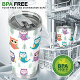 Cute Owl Pattern Tumbler