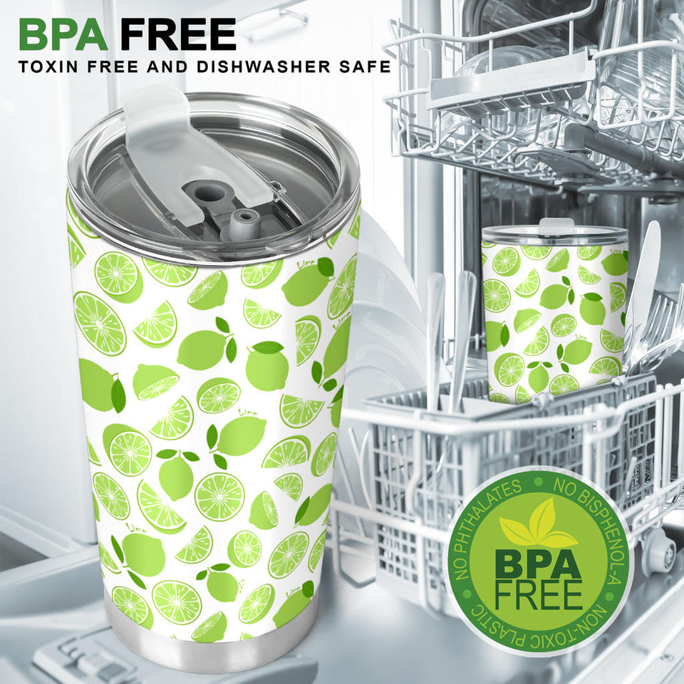 Lime Design Pattern Tumbler