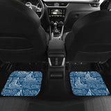 Hand Drawn Sailboat Pattern Front And Back Car Mats