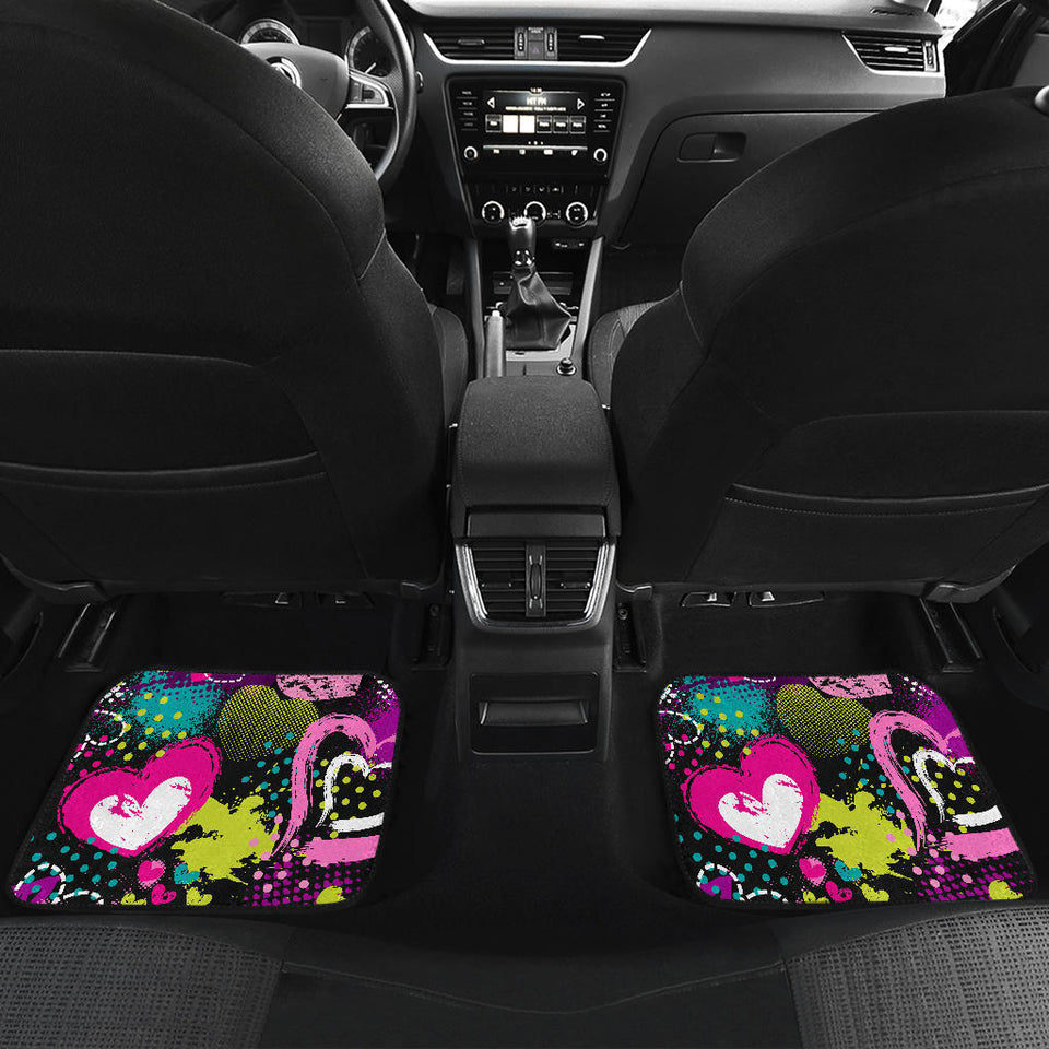 Heart Dot Wave Star Creative Design Pattern Front And Back Car Mats