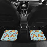 Hand Drawn Pizza Blue Background Front And Back Car Mats