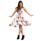 Daruma Japanese Wooden Doll Sleeveless Midi Dress