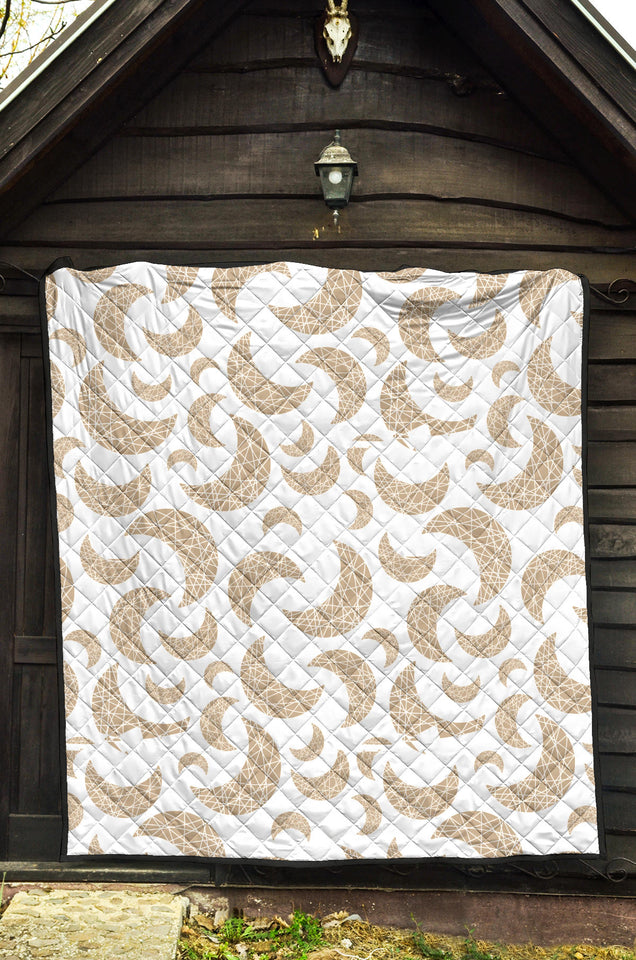 Cool Gold Moon Abstract Pattern Premium Quilt