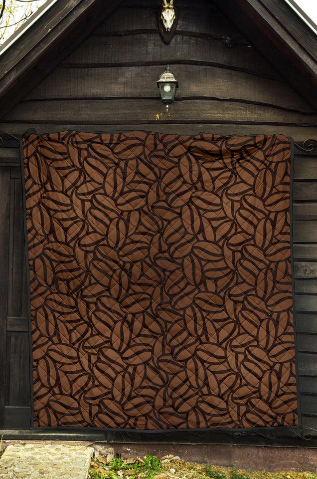 Coffee Bean Pattern Premium Quilt