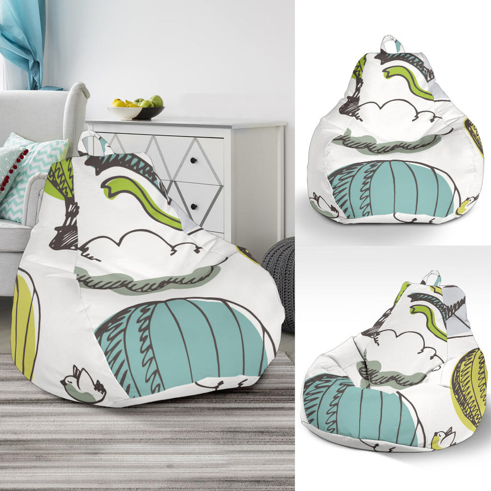 Hot Air Balloon Bird Cloud Pattern Bean Bag Cover