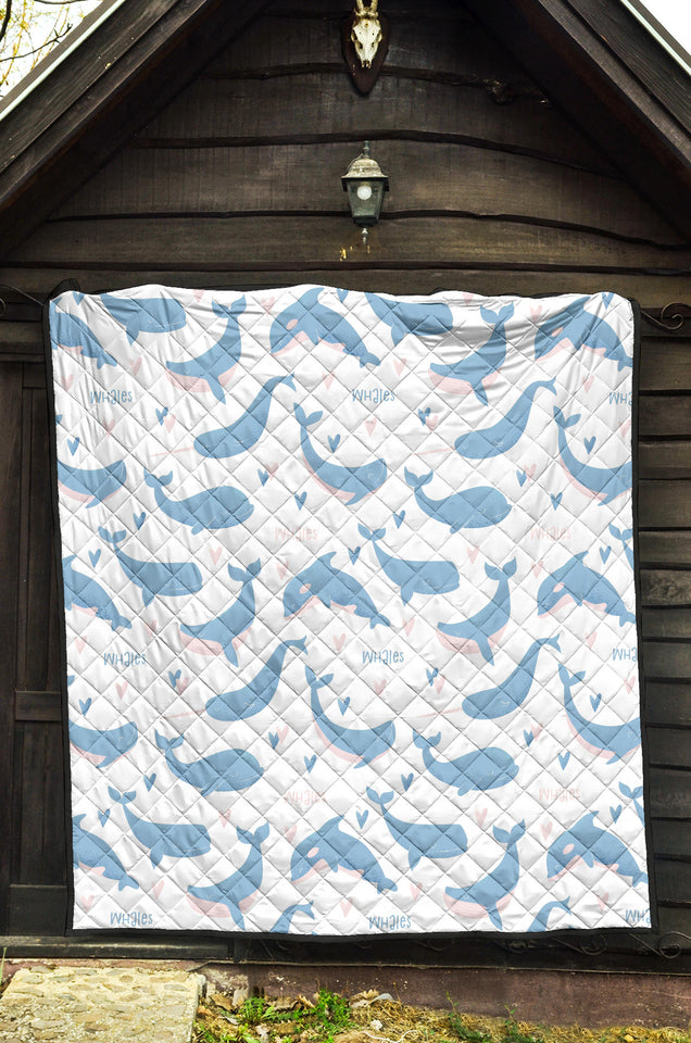 Blue Whale Pattern Premium Quilt
