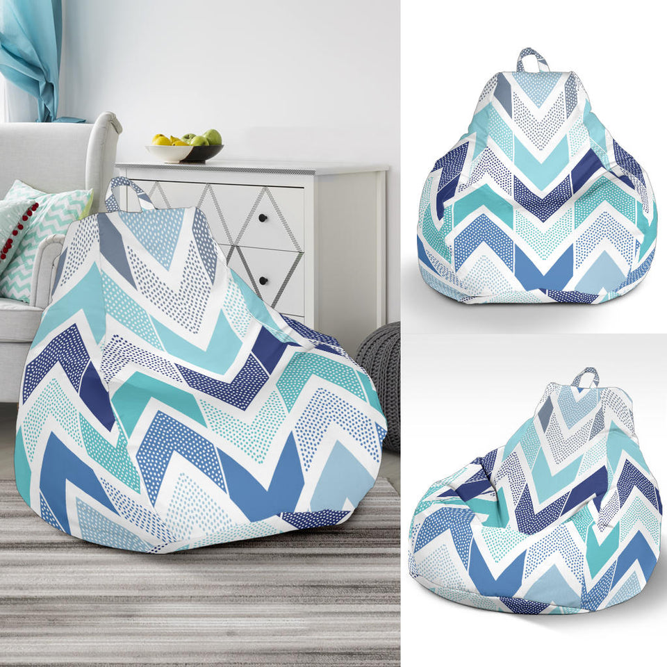 Zigzag  Chevron Blue Pattern Bean Bag Cover