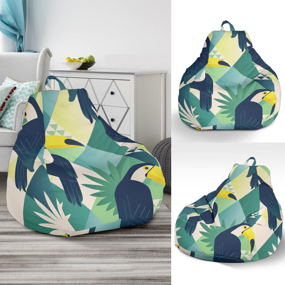 Toucan Tropical Leaves Design Pattern  Bean Bag Cover