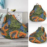 Colorful Papaya Tropical Leaves Bean Bag Cover