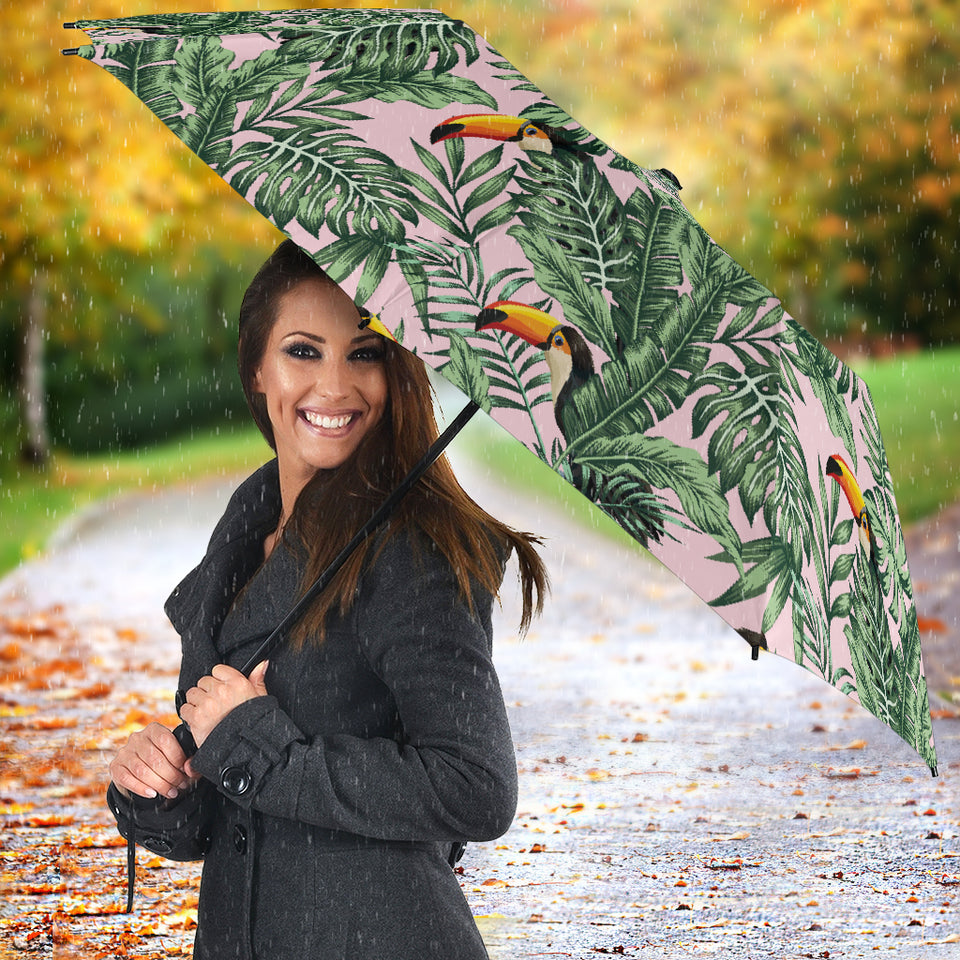 Toucan Tropical Green Jungle Palm Pattern Umbrella
