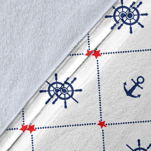 Anchor Rudder Nautical Design Pattern Premium Blanket