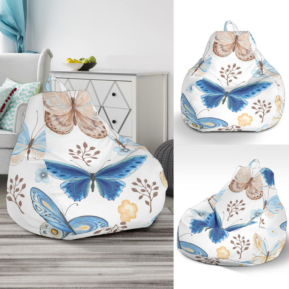 Blue Butterfly Pattern Bean Bag Cover