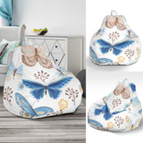 Blue Butterfly Pattern Bean Bag Cover