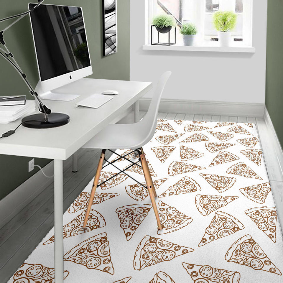 Hand Drawn Pizza Pattern Area Rug