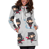 Cute Ninja Pattern Women'S Hoodie Dress