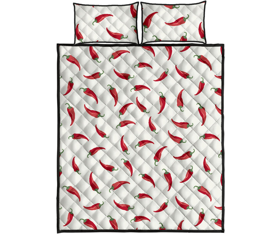 Chili peppers pattern Quilt Bed Set