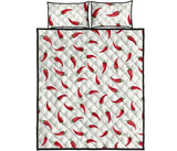 Chili peppers pattern Quilt Bed Set