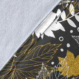 Beautiful Gold Autumn Maple Leaf Pattern Premium Blanket