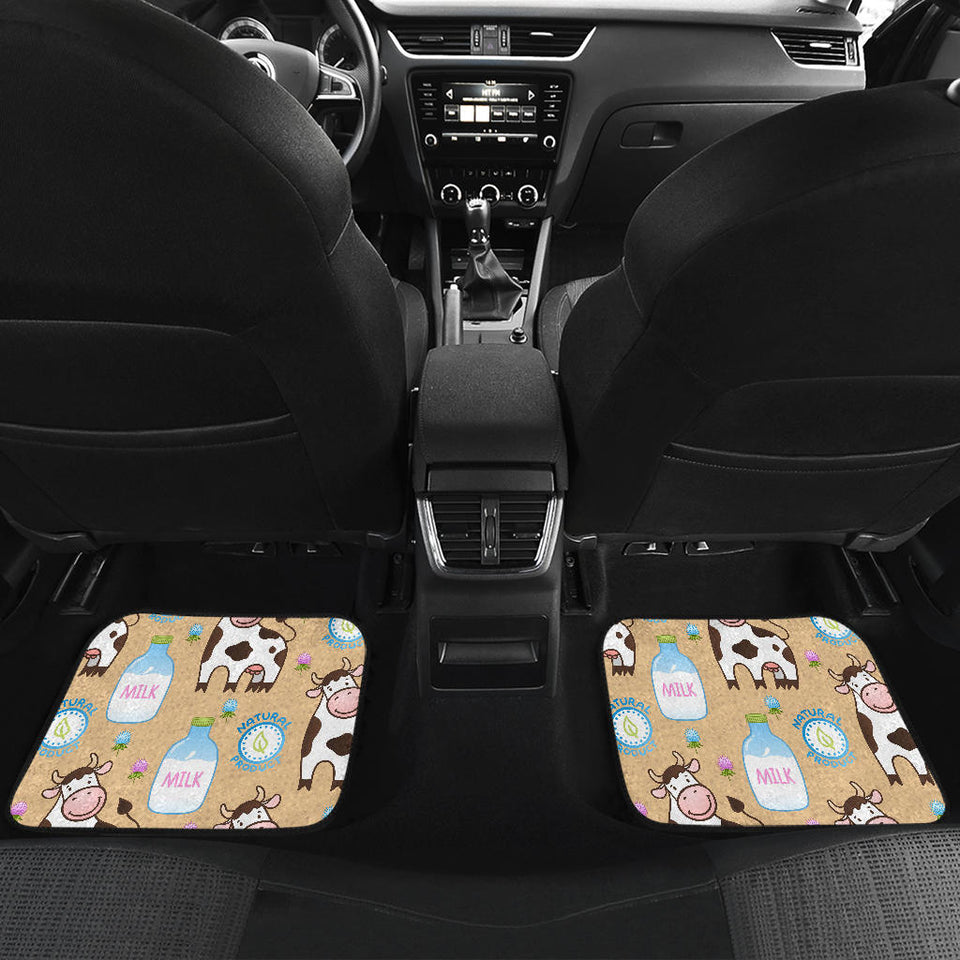 Cow Bottle Of Milk Pattern Front And Back Car Mats