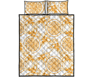 hand drawn orange fruit pattern Quilt Bed Set