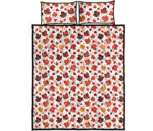 Colorful Maple Leaf pattern Quilt Bed Set