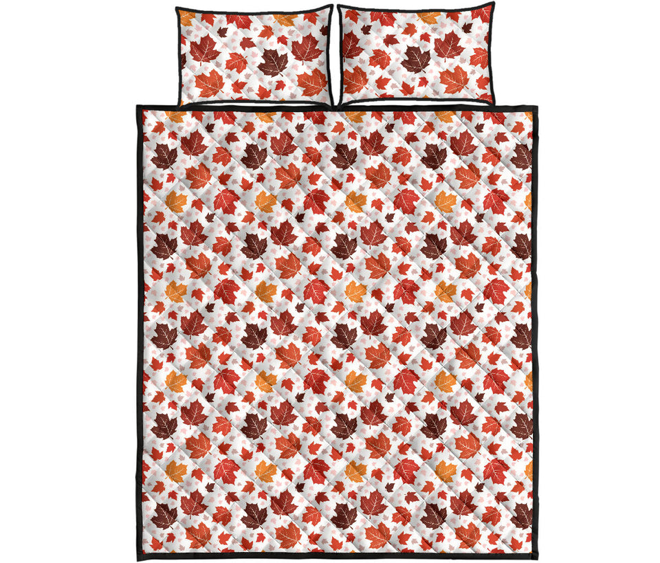 Colorful Maple Leaf pattern Quilt Bed Set