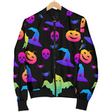 Colorful Halloween Background Women'S Bomber Jacket