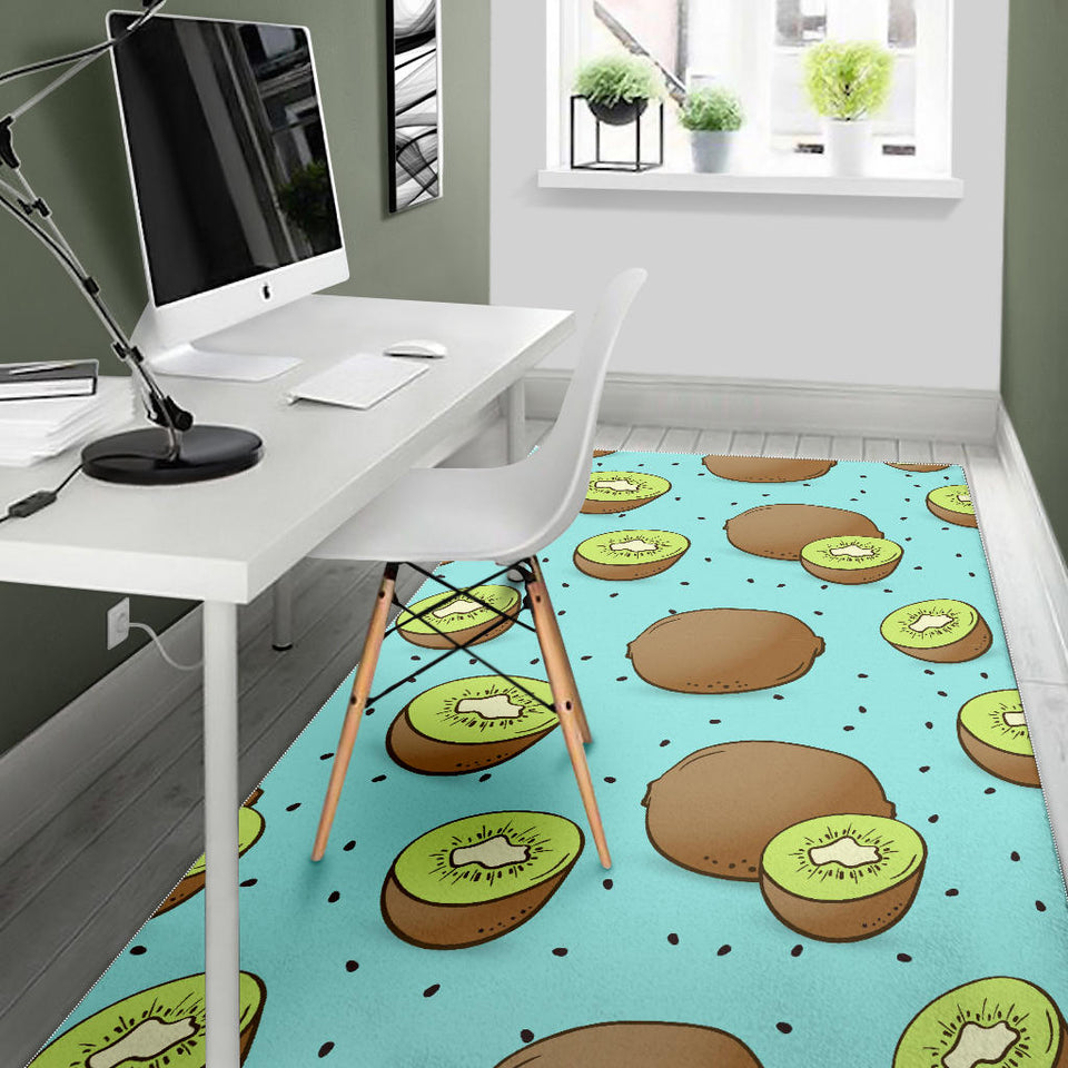 Kiwi Blue Background Area Rug