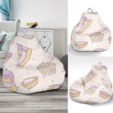 Cakes Pies Tarts Muffins And Eclairs Purple Blueberry Topping Pattern Bean Bag Cover