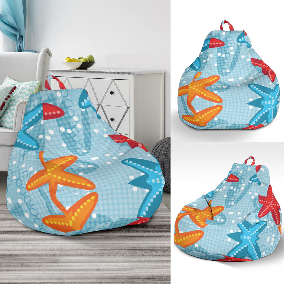 Blue Red Orange Starfish Pattern Bean Bag Cover