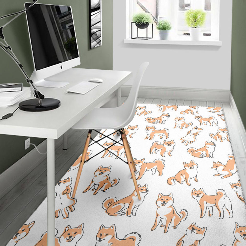 Shiba Inu Dog Pattern Area Rug