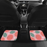 Grapefruit Leaves Flower Pink Background Front And Back Car Mats