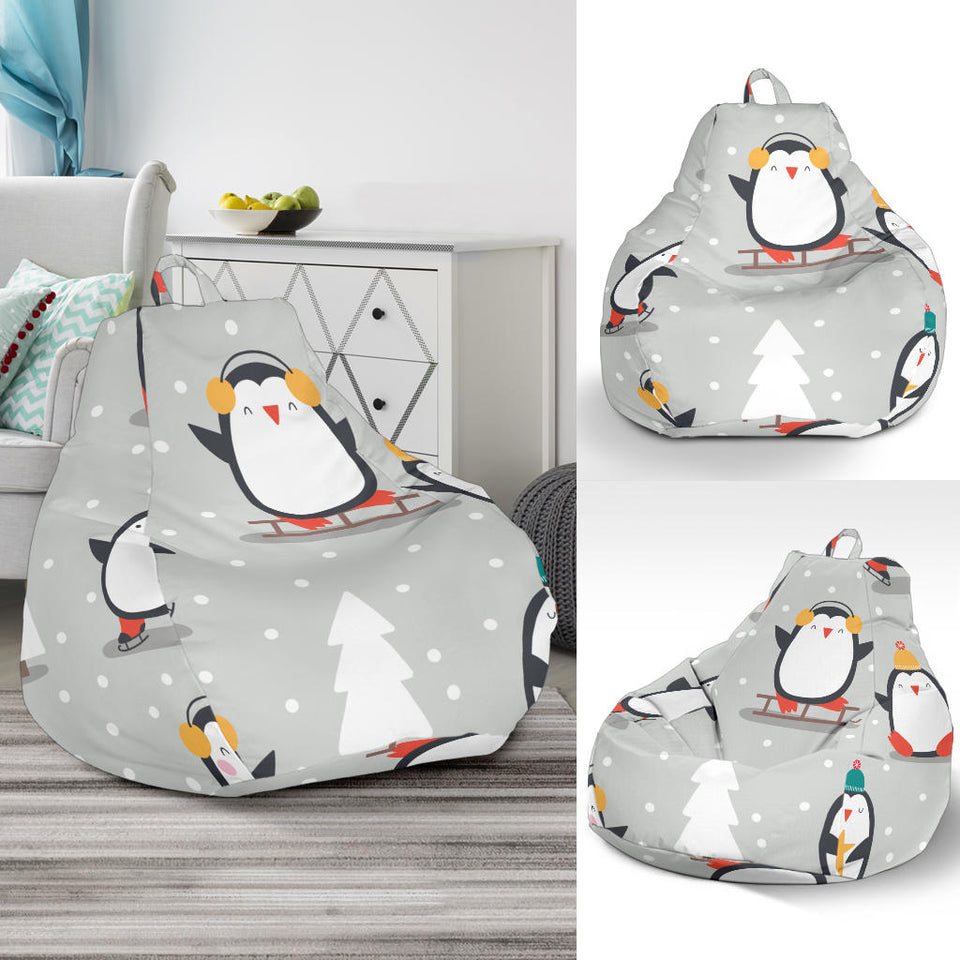 Cute Penguin Christmas Pattern Bean Bag Cover