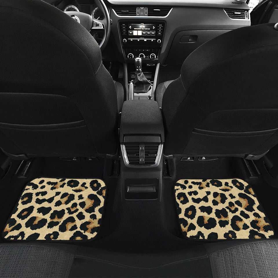 Leopard Print Design Pattern Front And Back Car Mats