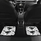 Black Whale Pattern Front And Back Car Mats