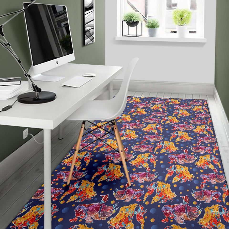 Goldfish Pattern Print Design 05 Area Rug
