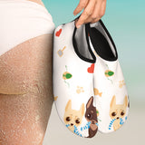 Cute Chihuahua Dog Pattern Aqua Shoes