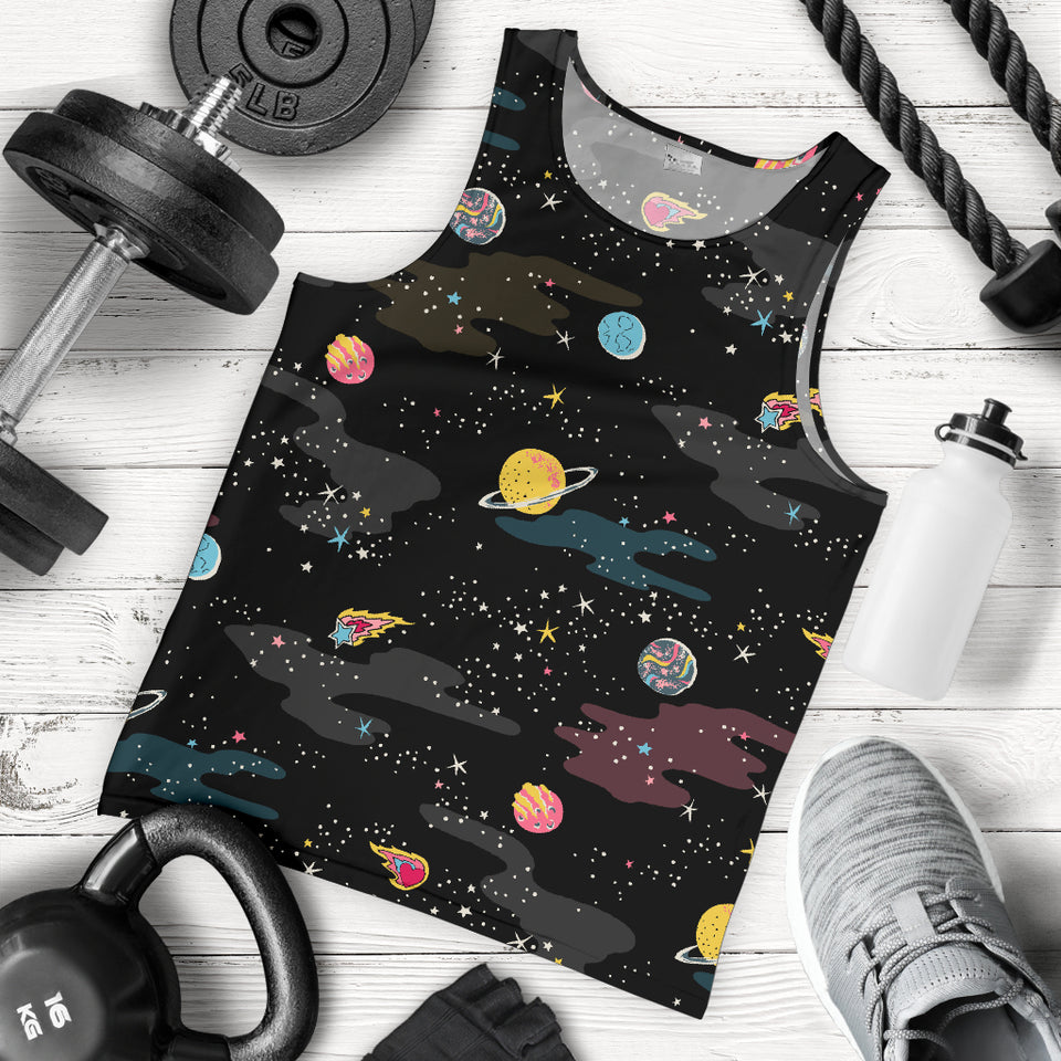 space pattern Men Tank Top