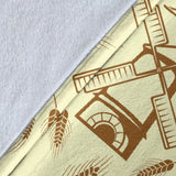 Windmill Wheat Pattern Premium Blanket