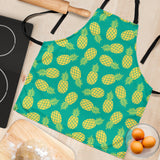 Pineapples Pattern Green Background Adjustable Apron