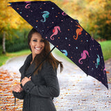 Watercolor Colorful Seahorse Pattern Umbrella