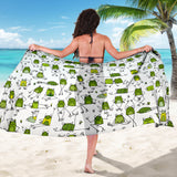 Sketch Funny Frog Pattern Sarong