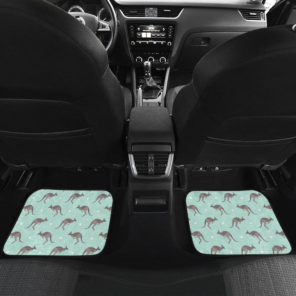Kangaroo Pattern Background Front And Back Car Mats