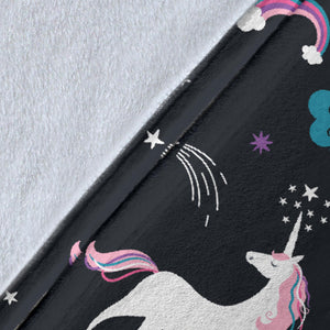 Unicorn Rainbows Moon Clound Star Pattern Premium Blanket