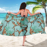 Monkey Palm Tree Background Sarong