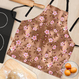 Pink Sakura Cherry Blossom Drak Brown Background Adjustable Apron