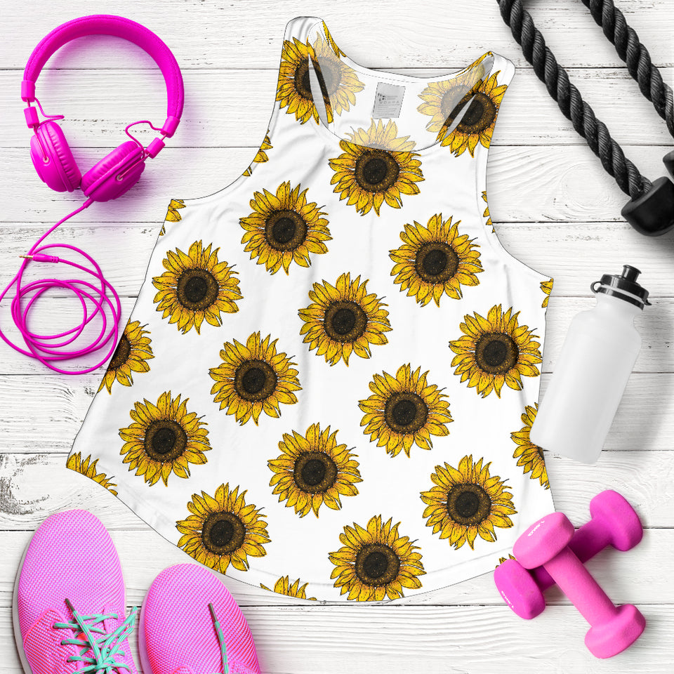 sunflowers design pattern Women Racerback Tank Top