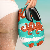 Octopuses Sea Wave Background Aqua Shoes