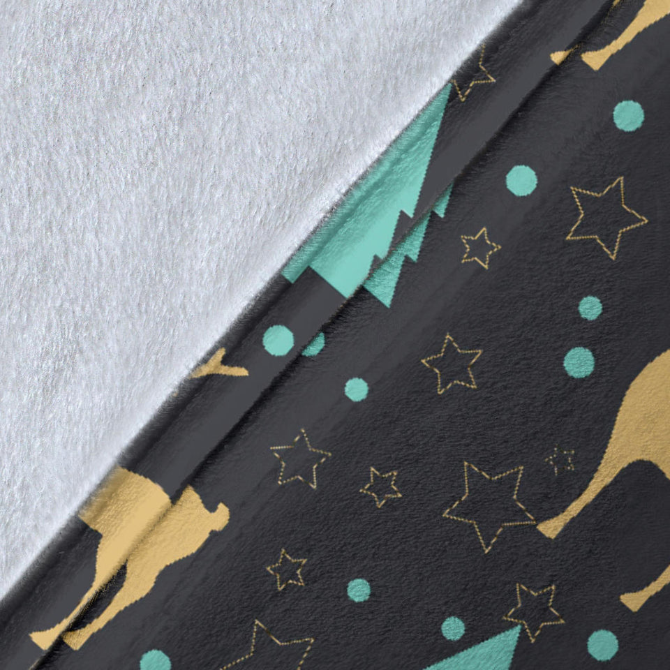 Deers Star Tree Pattern Premium Blanket